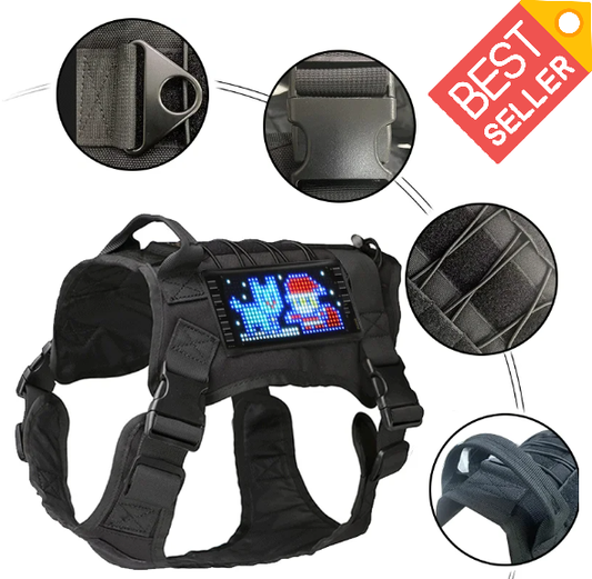 Tactical Dog Harnesses with LED Bluetooth Pannel